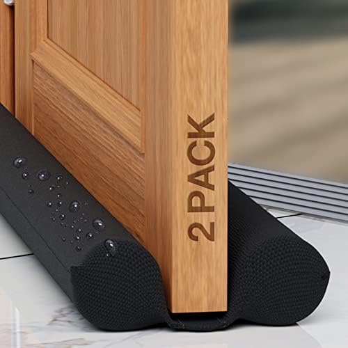 Home Intuition 36 Inch Twin Door Draft Stopper Black 2 Pack