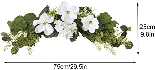 Veesper 295 Inch Artificial White Magnolia Flower Garland Wreath
