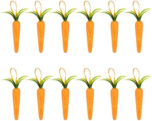 Yueton 12PCS Foam Carrot Hanging Ornaments