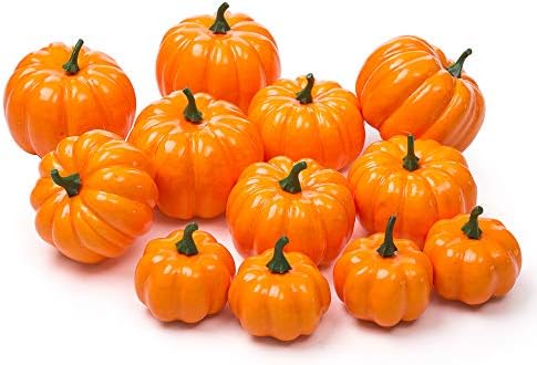 Ogrmar 12 Pack Assorted Artificial Pumpkins