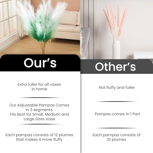 7 Pcs 45 In Faux Pampas Grass Green Gradient