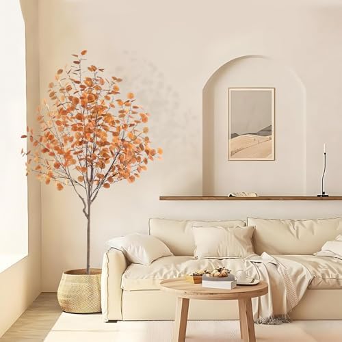 6FT Artificial Eucalyptus Tree for Fall Decor