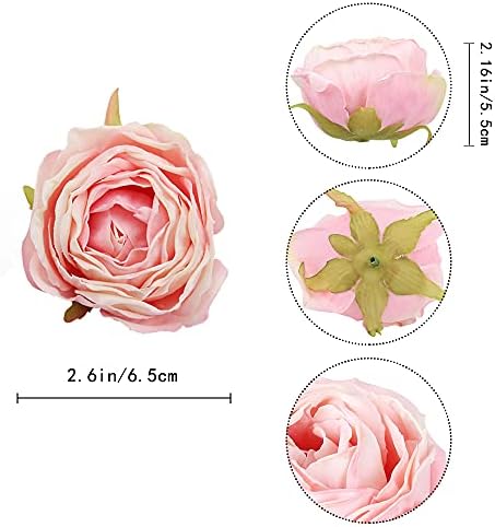 IPOPU Pink Artificial Roses 25PCS with Stems