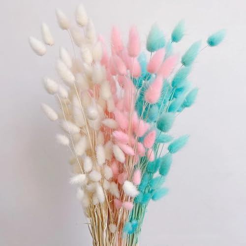 Artificial Pampas Grass Bouquet 50Pcs Gray Boho Decor