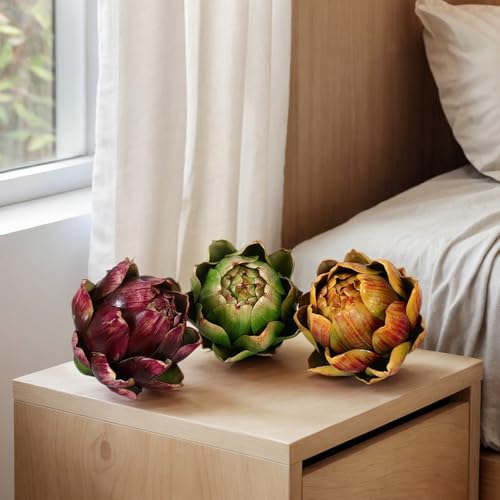Fake Artificial Artichoke - 3 Yellow Small Decor