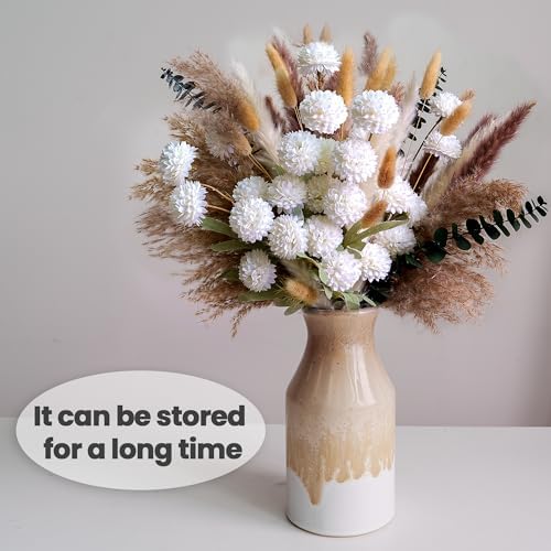 RoseTalk High-End Artificial Flower Bouquet with Dried Pampas Grass