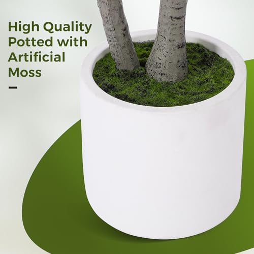 5FT Artificial Olive Tree with White Planter and Realistic Fruits