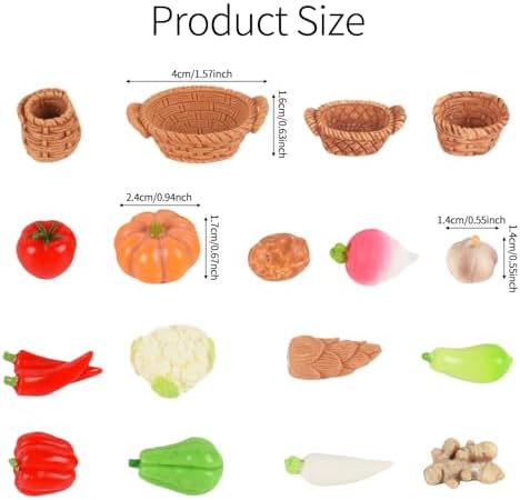 Redvigh Mini Mixed Vegetables 23Pcs Resin Figurines