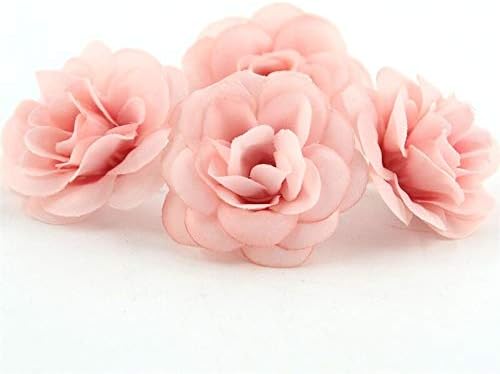 MountRuby 50 Pcs Gray Artificial Silk Rose Flower Head