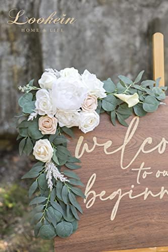 Lookein Artificial Flower Swag Set of 2 Natural Spring Sage
