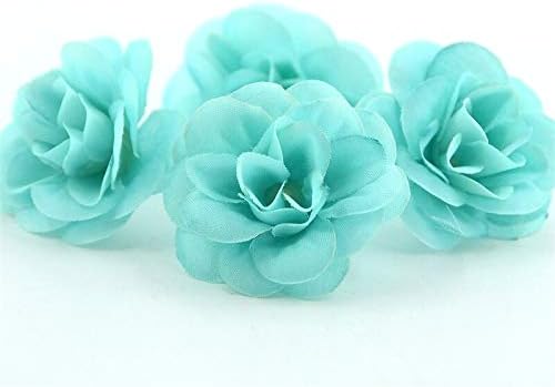 MountRuby 50 Pcs Gray Artificial Silk Rose Flower Head