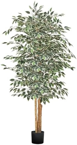 VEVOR 6FT Artificial Ficus Tree with Black Pot