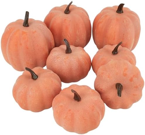8pcs Plastic Pumpkins for Thanksgiving Centerpiece Autumn Decor
