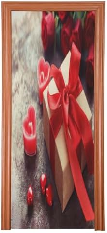 Susiyo Red Door Cover Stretchy Festive Decor 35x79 Inch
