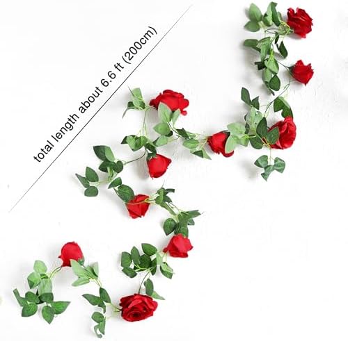 FiveSeasonStuff 29 Ft Rose Silk Garland Set for Wedding and Garden