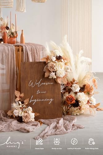 Lings Moment 2pc Fall Wedding Artificial Floral Swag Welcome Sign Garland