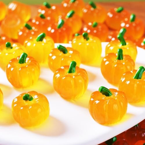 20 Pcs Glow in the Dark Resin Mini Pumpkins Decor