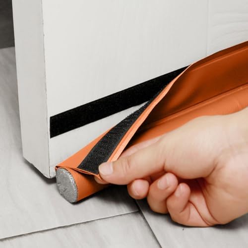Door Draft Stopper 38 Inch Orange Weather Stripping Seal