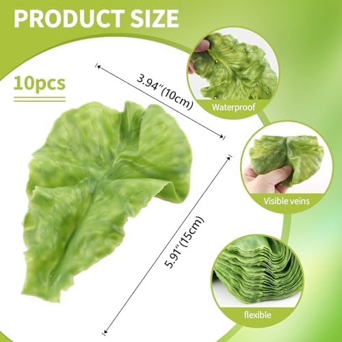 10PCS Realistic Artificial Lettuce Leaves for Decor