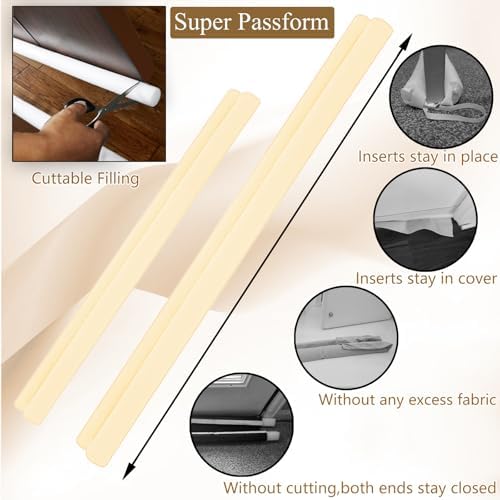 JUJIBL Under Door Draft Stopper 35 Inch Beige