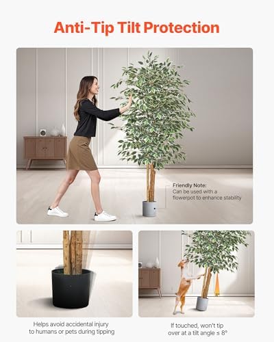 VEVOR 6FT Artificial Ficus Tree with Black Pot
