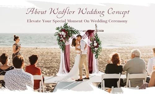 WEDFLOR Wedding Arch Flowers with Drapes Kit - Pack of 4