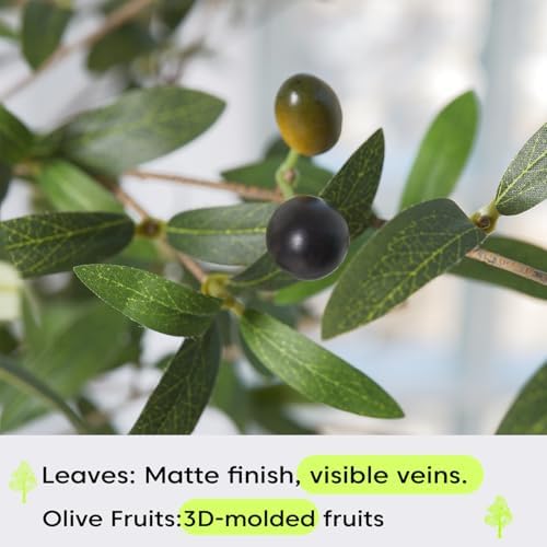 Artificial Olive Tree with White Pot - 5FT Tall Indoor Plant