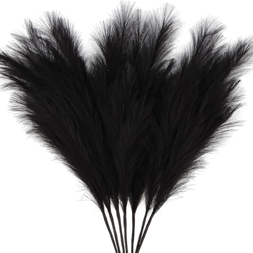 ZIFTY 7-Pcs 38 Black Pampas Grass Artificial Flower Set