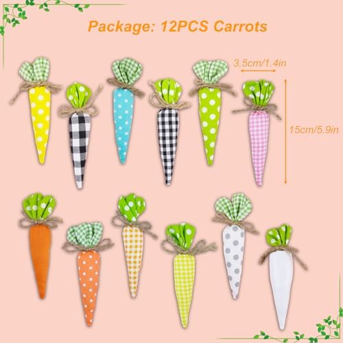 Brihasory Easter Carrots Decorations Set of 12