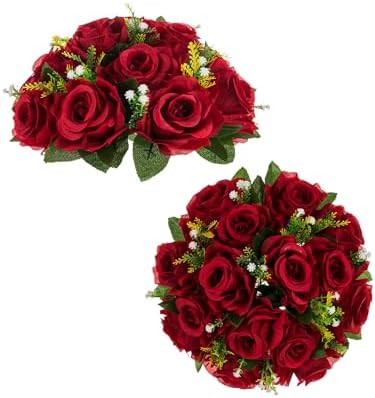 Blosmon Flower Balls Wedding Rose Centerpieces 2 Pcs