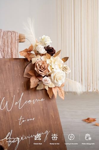 Lings Moment 2pc Fall Wedding Artificial Floral Swag Welcome Sign Garland