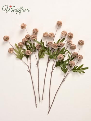Waipfaru 10pcs Fake Silk Pompon Mum Artificial Flowers Set