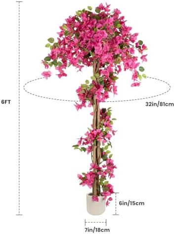 Romantic Season 6FT Artificial Bougainvillea Tree with Pot