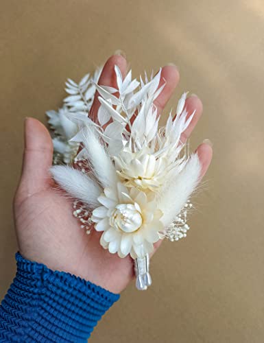 Dried Flowers Boutonniere Wedding 2 Piece Set for Groomsmen