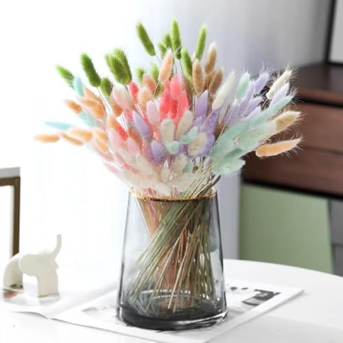 Artificial Pampas Grass Bouquet 50Pcs Gray Boho Decor
