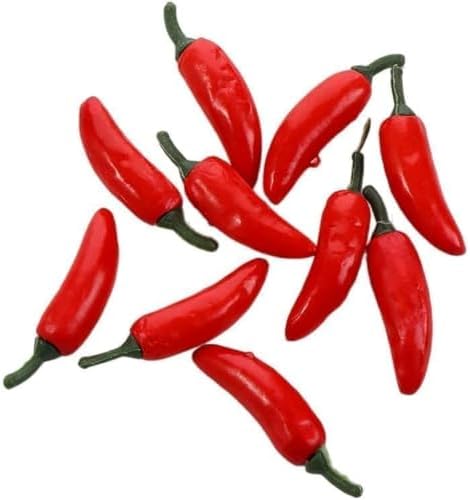 Realistic Artificial Chili Peppers 10Pcs Plastic Lifelike Decor