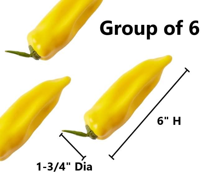 Factory Direct Craft Artificial Yellow Banana Peppers Set of 6