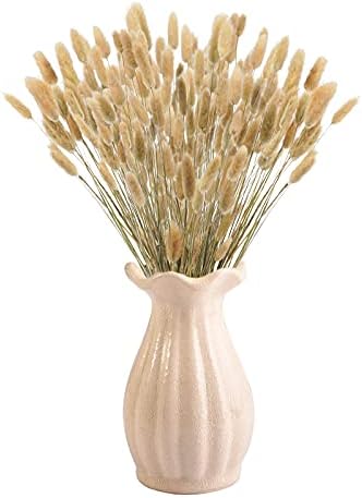 Uieke 17 Inch Natural Bunny Tails Dried Flowers 120 Pcs
