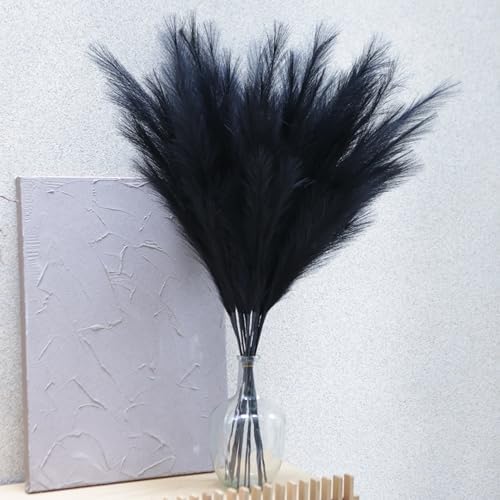 QUBITFUL 9PCS Tall Black Pampas Grass Decor