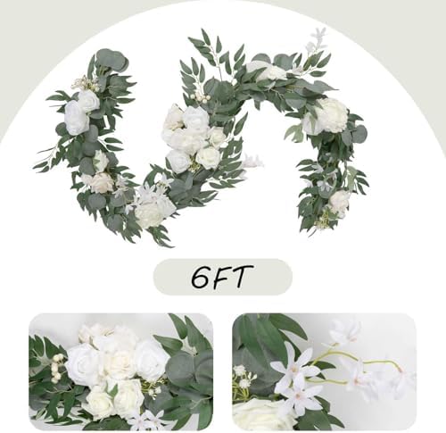 Flower Garland Wedding Backdrop Decor 6 Ft Eucalyptus Rose