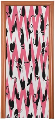 Susiyo Charming Black Cat Halloween Door Cover 32x79in