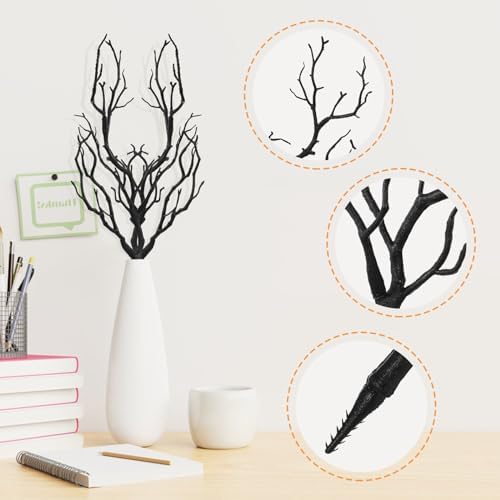 Artificial Antler Dried Tree Branches 4pcs Black Plastic Manzanita Decor