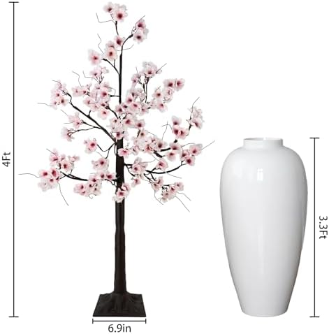 Uieke 4FT Cherry Blossom Tree with 48 Lights
