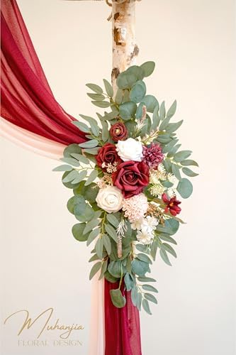 Artificial Wedding Arch Flowers Kit Pack of 4 Burgundy Blush