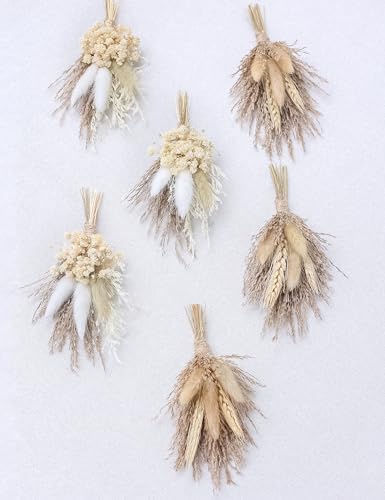 Mini Dried Flower Bouquet Pack of 6 Grey