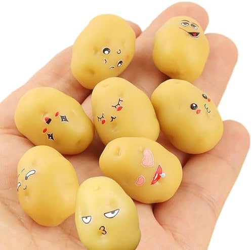 32pcs Mini Resin Potatoes Decor Lifelike Artificial Vegetables