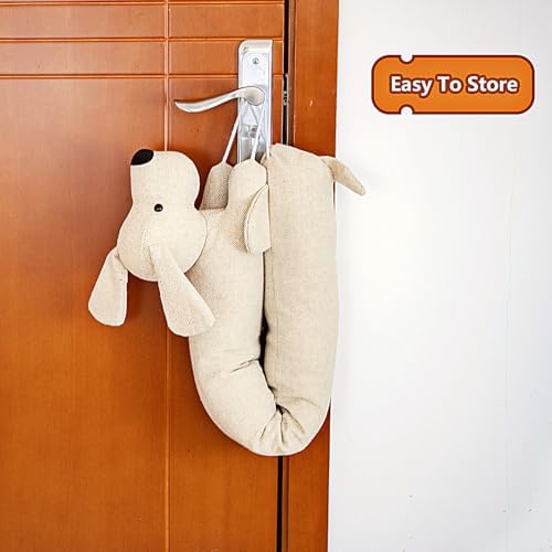 34 Inch Heavy Duty Draft Stopper with Cute Animal Design - Yellow Dog