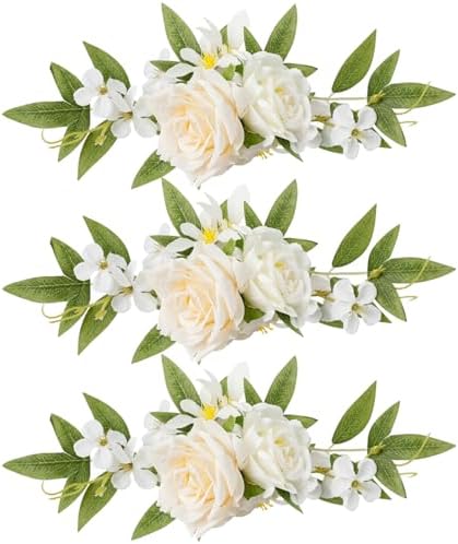 Keebgyy 3 Piece Rustic Wedding Cake Topper Flowers