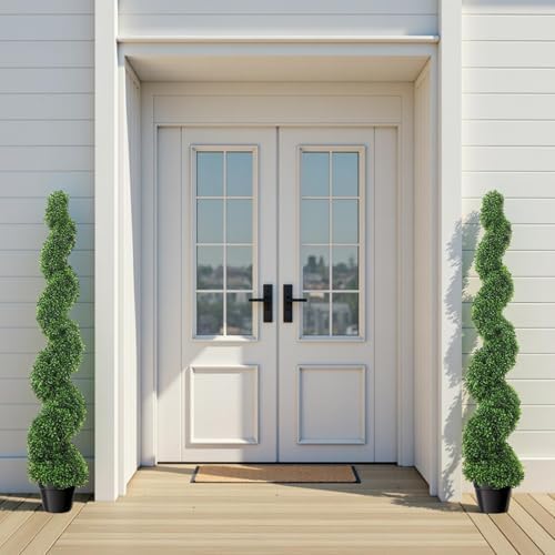 5 Ft Artificial Boxwood Spiral Topiary Tree