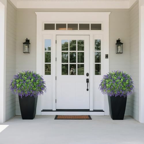 Artificial Boxwood Topiary Ball with Lavender - Set of 2